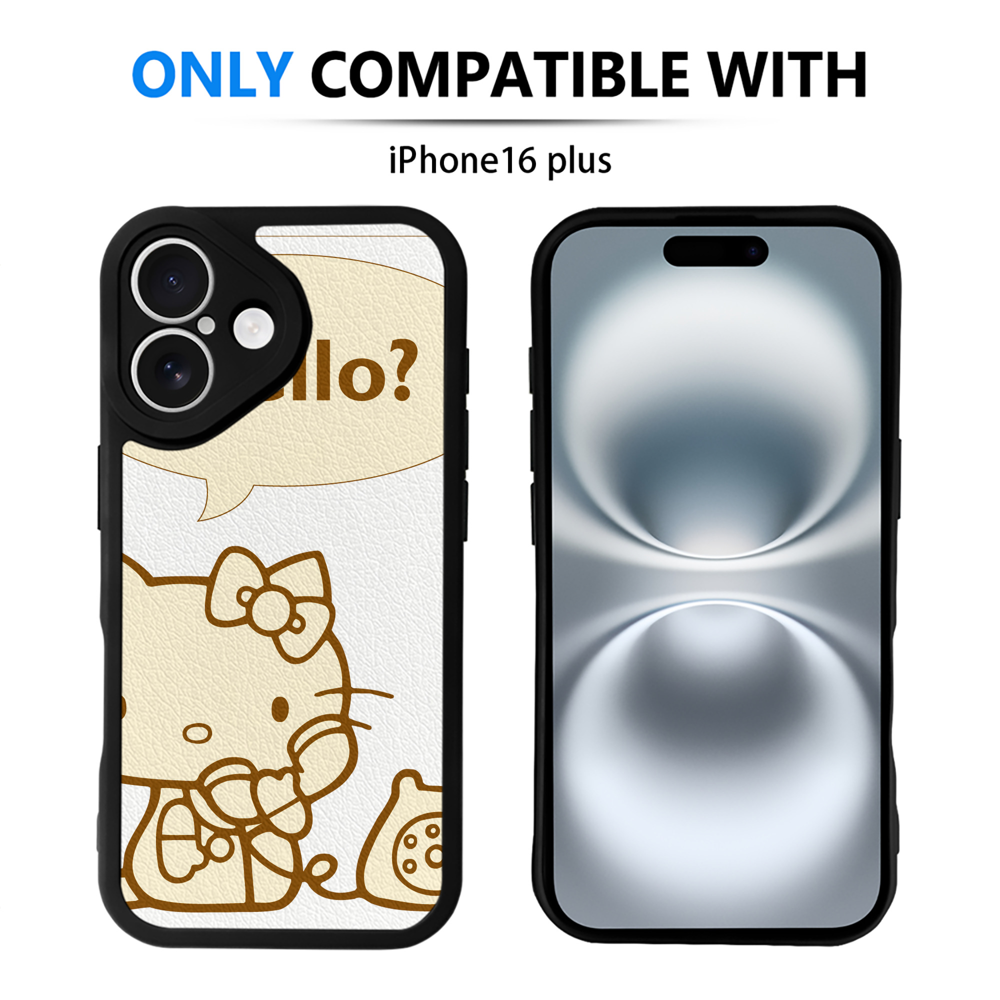 （画像用） Hello Kitty ハローキティ 【iPhone 16シリーズ対応】シリコンスマホケース（レザー調） 材質：シリコン